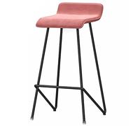 ZBZFGE Velvet Bar Stools, Counter Height Barstools with Metal Legs and Footrest 26/30in Upholstered Bar Chairs Kitchen Island Dining Room Tall Stool (Pink-1ps,65cm/26in)
