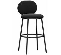 ZBZFGE Velvet Breakfast Counter Height Chairs with Back and Metal Leg, 330lbs Capacity, Tall Stools for Kitchen Island, Bar, Pub (Black-1ps,65cm)