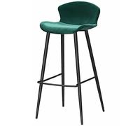 ZBZFGE Velvet Counter Height Bar with Back, Metal Legs and Footrest 26/30in Tall Stools Upholstered Island Kitchen Stool Dining Chairs (Green-1ps,65cm/26in)