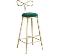 ZBZFGE Velvet Counter Stool, Ribbon Backrest Stools with Gold Metal Legs and Footrest, 75cm Sitting Height Kitchen Island, Cafe, Pub Bar Chairs (Green-1ps)