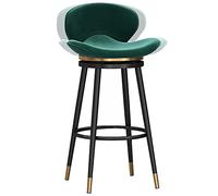 ZBZFGE ° Velvet Swivel Bar Stools with Back and Footrest, 26/30in Barstools, Kitchen Island Pub Living Room Dining Counter Height Stool (Green-1ps,65cm/26in)