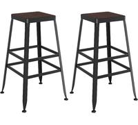 ZBZFGE Vintage 26/30in Height Bar Stools with Backs, Counter Stool for Kitchen Island, Pub, and Bistro, Restaurant, Iron Metal Frame, 300lbs (B-2PS,75cm)