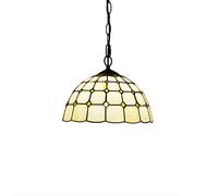 ZBZFGE Vintage Pastoral Stained Glass Flowers Butterfly Shade 12 Inch Style Pendant Lamp Restaurant Living Room Ceiling Hanging Light Fixture,H,G
