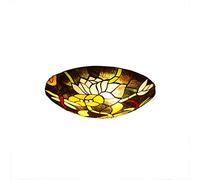 ZBZFGE Vintage Style Light Creativity Pastoral Stained Glass Red Dragonfly Shade Ceiling Lamp Fixture for Bedroom Living Room,12 Inches