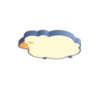 ZBZFGE White,24W LED Cartoon Ultra-Thin Animal Sheep Shape Flush Mount Light Fixture Dimmable 3-Color Eye Protection Ceiling Lamp Lighting for Children Bedroom,Study Room,Hanging Light(Blue)