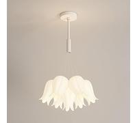 ZBZFGE White Flower Pendant Chandelier Gold Ceiling Light Acrylic Nordic Chandeliers for Bedroom Girls Dimmable LED Hanging Lamp Dining Room Living Foyer Entryway Made in China