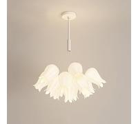 ZBZFGE White Flower Pendant Chandelier Gold Ceiling Light Acrylic Nordic Chandeliers for Bedroom Girls Dimmable LED Hanging Lamp Dining Room Living Foyer Entryway Made in China