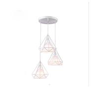 ZBZFGE White Loft Industrial Single Head Bar Geometric Restaurant Nordic Retro Bird Cage Small Chandelier Three Cafe Hanging Lighting,Hanging Light(5)