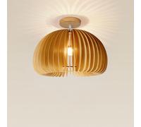 ZBZFGE Wood Farmhouse Semi Flush Mount Light Fixtures Minimalist Nordic Wooden Hallway Close to Ceiling Lamp Aisle Chandelier for Living Room Stairs Kitchen Laundry Room/35Cm*22Cm