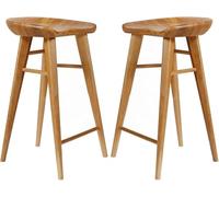 ZBZFGE Wood Stool, Counter Height Barstool with Footrest, Industrial Barstools for Kitchen, Island, Dining Chairs, Cafe, Pub, Bar Counter(26/30in) (2ps,65cm)