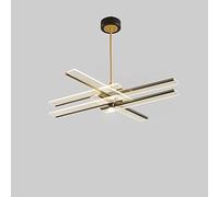 ZBZFGE WQHPLMD Black Gold Sputnik Chandelier Vintage Metal Semi Flush Mount Ceiling Light LED Long Linear Lighting Mid Century Hanging Pendant Lamp for Dining Bar Kitchen Living Room Restaurant