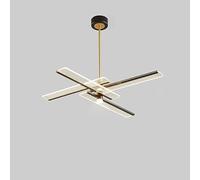 ZBZFGE WQHPLMD Black Gold Sputnik Chandelier Vintage Metal Semi Flush Mount Ceiling Light LED Long Linear Lighting Mid Century Hanging Pendant Lamp for Dining Bar Kitchen Living Room Restaurant