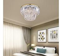 ZBZFGE WQHPLMD Crystal Flush Mount Light fixtures Rain Drop Chandelier led Ceiling Lamp for Bedroom Dining Living Room Pendant Lighting Fixture Gold,h9 x d10 (Color : Gold,