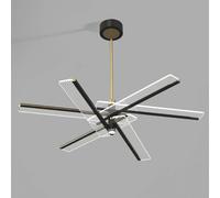 ZBZFGE WQHPLMD Dimmable LED Sputnik Chandelier Mid Century Ceiling Pendant Light Fixture Black Gold Long Linear Hanging Lamp for Dining Living Room Bedroom Kitchen Island Foyer