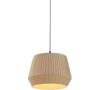 ZBZFGE WQHPLMD Fabric Drum Pendant Nordic Lantern Hanging Lamp Brown Farmhouse White Single Head Ceiling Chandelier Light for Kitchen Island Caffe House Dining Room Showroom Luminaire