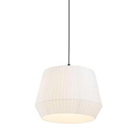 ZBZFGE WQHPLMD Fabric Drum Pendant Nordic Lantern Hanging Lamp Brown Farmhouse White Single Head Ceiling Chandelier Light for Kitchen Island Caffe House Dining Room Showroom Luminaire