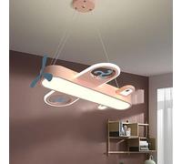 ZBZFGE Wrought Iron LED Chandelier, Nordic Style - Adjustable Hanging Wire for Children's Room Decor (Color Pink, Size 65cm)