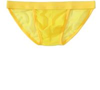 ZC8bdbd Calzoncillos tipo bóxer transpirables para hombre de malla transparente, Amarillo, Large