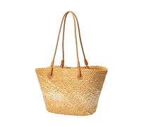 ZCABYBD Bolso de Cuentas Tejido Puramente Hecho A Mano, Hombro para Viajes Y Vacaciones Junto Al Mar, Papiro, Playa Portátil Mujer-marrón