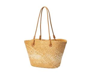 ZCABYBD Bolso de Cuentas Tejido Puramente Hecho A Mano, Hombro para Viajes Y Vacaciones Junto Al Mar, Papiro, Playa Portátil Mujer-marrón