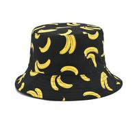 ZCABYBD Gorra Verano Gorro De Pescador con Estampado Vaca, Lavabo Doble Piña Y Plátano Algodón para Mujer, Protección Solar Exteriores, Sombrero El Sol-6-56-58cm