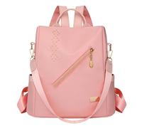 ZCABYBD Mochila de Cuero Mujer Bolsos para Mujer, Versátiles Y Prácticos, Mochilas Informales Viaje Antirrobo Oxford Moda-Rosa