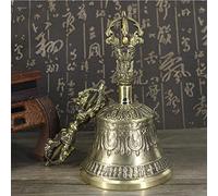 ZCBYBT Campana de meditación y Dorje Set, Budista Tibetano Hecho a Mano 6.7 Pulgadas Objetos Dharma Campana de latón para meditación, oración, Reiki, Enfoque, claridad