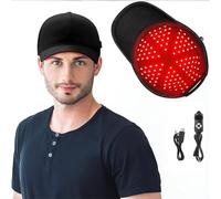 ZCBYBT Red Light Hair Growth Cap Hair Cap Tratamiento Completo del Cuero cabelludo para revertir el Adelgazamiento, para Hombres y Mujeres,Negro,One Size