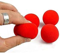 Zcccc 10 bolas de esponja rojas mágicas rojas suaves primeros planos clásicos de la calle comedia calle pequeña bola mágica accesorios accesorios (4,5 cm)