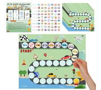 ZCCLINN Tabla de entrenamiento para ir al baño de 15 piezas, tabla de recompensas con calcomanías para niños pequeños, niñas y niños, calcomanía de vehículo para niños que van al baño entrenados