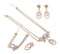 ZCCZJS 1 set Jewelry set mujeres collar de diezu retoño collar de mujeres anillo de diamantes de imitación