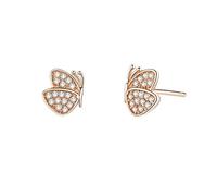 ZCCZJS 100% 925 Pendientes de Mariposa de Color Rosa para Mujeres Declaración de Bodas Joyas