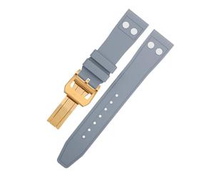 ZCCZJS 20 mm Nature FluorUrubber FKM Caucho con banda de reloj Rivet para la correa IWC Big Pilot Mark Portugieser Top Gun pulsada suave