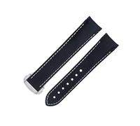 ZCCZJS 20 mm para AT150 Seamaster 300 Planet Ocean de Ville Curred End Band Band de Black White Line High Densidad Nylon Cow Watch Bands
