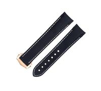 ZCCZJS 20 mm para AT150 Seamaster 300 Planet Ocean de Ville Curred End Band Band de Black White Line High Densidad Nylon Cow Watch Bands