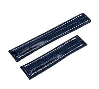 ZCCZJS 22/24 mm Fit For Breitling Strap Italy Genuine Leather Watch Band Premier B01 Colt Chronograph Avenger Aviator 8 316L Hebilla, Bamboo BLK