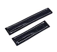 ZCCZJS 22/24 mm Fit For Breitling Strap Italy Genuine Leather Watch Band Premier B01 Colt Chronograph Avenger Aviator 8 316L Hebilla, Bamboo BLK