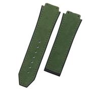 ZCCZJS 25 mm*Banda de reloj de calidad de 19 mm Reemplazo de correa de cuero de goma compatible con banda de vigilancia Accesorios de hebilla plegable para fusión para fusión