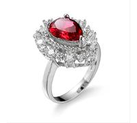 ZCCZJS 925 Anillo de joyería creado Ruby Sapphire Emerald 925 Joyería Anillo de compromiso en forma de corazón Joyas finas