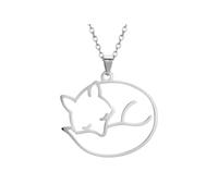 ZCCZJS 925 Collar de Zorro de Plata esterlina para Hombres y Mujeres, Collar Colgante de Zorro, Compromiso de Encanto de Zorro, Collar Inicial de Oro Fox Girl, joyería de Zorro para Mujeres, Joyas