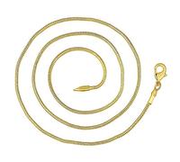 ZCCZJS 925 Mujeres de Collar, Cadena de Serpiente de Joyas Doradas 2 mm Collar 16 18 20 22 24 28 28 30 "