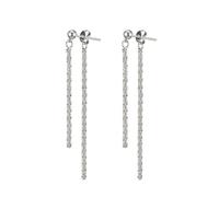 ZCCZJS 925 para DE LOS STERLINGA BABYSBREATH Dangle, Pendientes de caída de Cadena Larga de Plata, Pendientes Colgantes de la Moda, Joyas de Fiesta para Mujeres