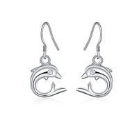 ZCCZJS 925 Pendientes de delfín de Plata de Plata esterlina, Pendientes Colgantes de Animales Lindos Plateados, Pendientes Colgantes de Gancho de Moda, Joyas para niñas Regalo de cumpleaños
