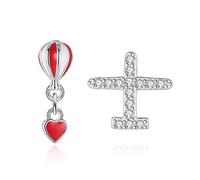 ZCCZJS 925 Solid Real Sterling Sweet Plane Pendings para Mujeres Joyas de Dama