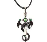 ZCCZJS Accesorios Collar De Espada De Dragón De Plata De Ley 925 para Hombres, Collar De Katana con Colgante De Espada Vintage - Collar De Daga De Hip Hop para Mujeres, Collar De Espada Maestra para