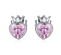 ZCCZJS Auténtico 925 Sterling Silver SWEED Pink CORTER DE Crown ESARROS para Mujer JOYIRES DE LUXURA JOYIRY Bijoux Ref