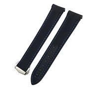 ZCCZJS Bandas de vigilancia de 20 mm Banda de reloj de cuero para cuero para Omega Seamaster 300 Speedmaster At150 Planet Ocean Nylon Ratch Strap for Man Woman
