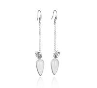 ZCCZJS boucles d'oreilles Dames, Boucles D'Oreilles de Style Chinois Eardrop S925 en Argent Sterling Naturel Néphrite Blanc Boucles D'Oreilles en Jade Mode Personnalité Mignonne
