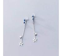 ZCCZJS boucles d'oreilles Dames, S925 Boucles D'Oreilles en Argent Femme Mode Coréenne Tempérament Couleur Diamant Creuse Étoile Oreille Clip DouxClip d'oreille