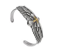 ZCCZJS Bracelet Men Bracelets Joyas Vintage Feather Cross Cross Coss Charmet Ajustable Pulsera para Hombres Hip Hop Accesorios Punk